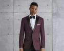 Step out in style with the Kenneth Cole Burgundy Empire tuxedo. The ultra slim fit styling is tailored to fit all body types - including big and tall sizes. The Empire is tailored in a soft, luxurious Super 120's wool fabric in a rich shade of burgundy. It features a black satin peak label and satin double besom pockets. Pair it with coordinating black ultra slim fit pants for a trim and tapered look.